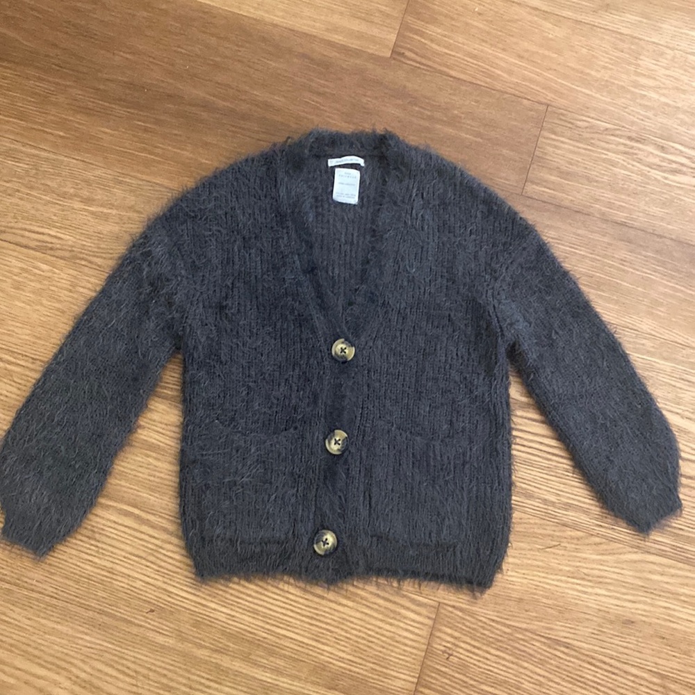 Zara Girl Knitwear Fancy Collection Fuzzy Button Cardigan Sweater Size 11-12